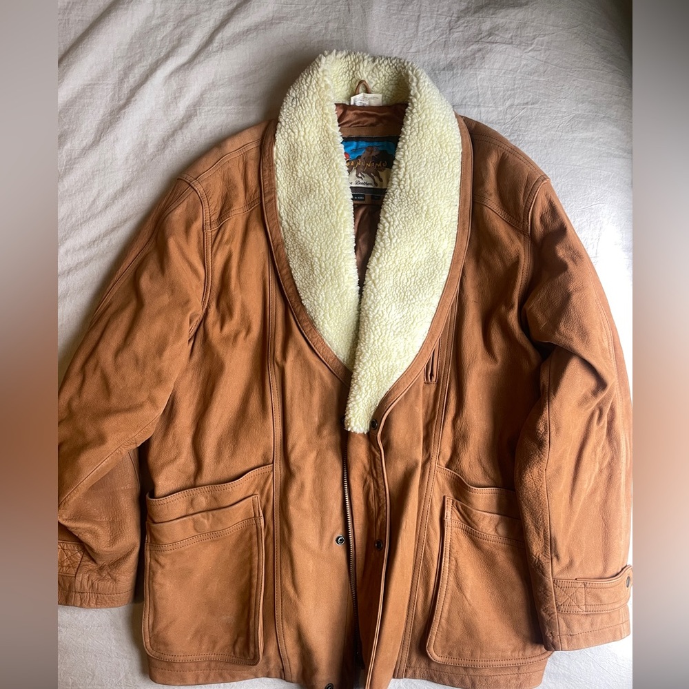 Vintage Leather Winter Coat - Men’s Large